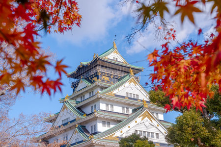 The castle is one of Japan's most famous landmarks and it played a major role in the unification of Japan during the sixteenth century, Osaka Castle Japanの写真素材