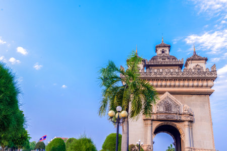 tourist attractions in the city park of Vientiane City, 
The most beautiful Viewpoint in Vientiane, Laosの写真素材