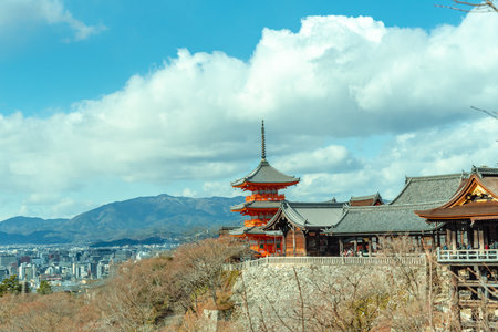 The most beautiful viewpoint of Kiyomizu-dera is a popular tourist destination in Kyoto City, Japan.の写真素材