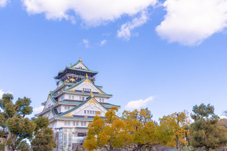 The castle is one of Japan's most famous landmarks and it played a major role in the unification of Japan during the sixteenth century, Osaka Castle Japanの写真素材