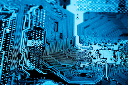 Abstract,close up of Mainboard Electronic background.
(logic board,cpu motherboard,circuit,system board,mobo)の写真素材