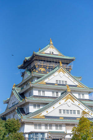 The castle is one of Japan's most famous landmarks and it played a major role in the unification of Japan during the sixteenth century, Osaka Castle Japanの写真素材