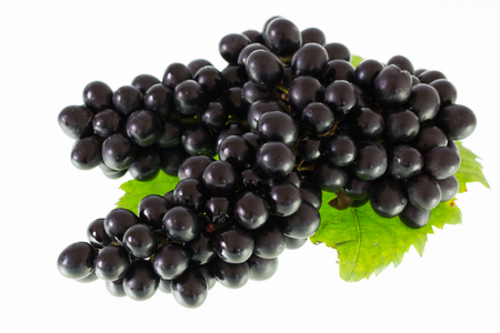 Ripe grapes isolate on white backgroundの写真素材