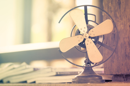 Dirty old vintage metal fan in retro styleの写真素材