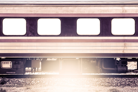 Old part of train bogie with window blank in vintage filterの写真素材