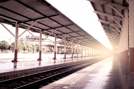 railway station at Chiangmai Thailand in vintage color filterのeditorial素材