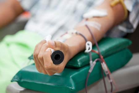 Transfusion blood donation,blood donor at hospital, Healthcare and charity conceptの写真素材