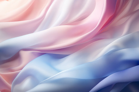 Abstract background of beautiful silk soft pastel waves. Colorful pastel fabric textures background. Backdrop texture for product display or text. Generative AI.の素材