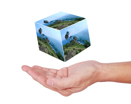 the nature in human hand.の写真素材