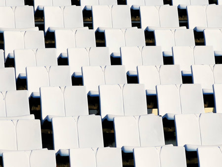 Stadium gray chairs                              の写真素材