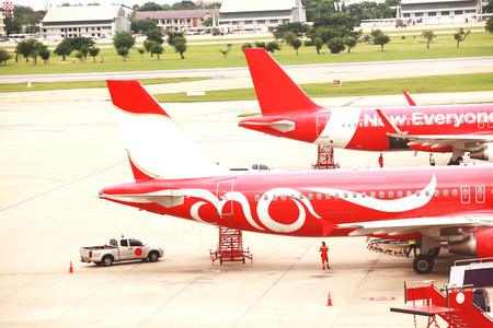 Plane ready for departure,のeditorial素材