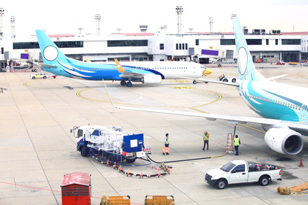 Plane ready for departure,のeditorial素材