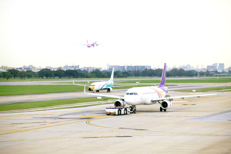 Plane ready for departure,のeditorial素材