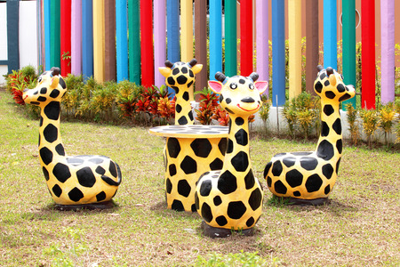 Chair set in the garden.の写真素材