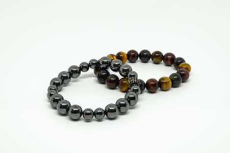 Bracelet placed on white background.The amulet is worn on the wrist.の写真素材