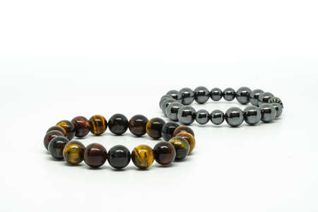 Bracelet placed on white background.The amulet is worn on the wrist.の写真素材