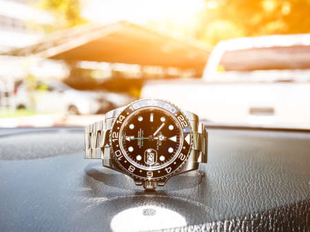 Bangkok, Thailand - 11 March 2019 : Rolex GMT Master 2 is a popular sport model of Rolex watch.It is popular with collectors.のeditorial素材