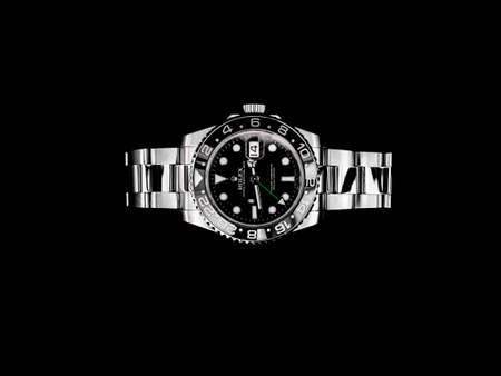 BANGKOK, THAILAND - OCTOBER 14, 2019: Rolex GMT Master II watch is equipped with a ceramic bezel.のeditorial素材