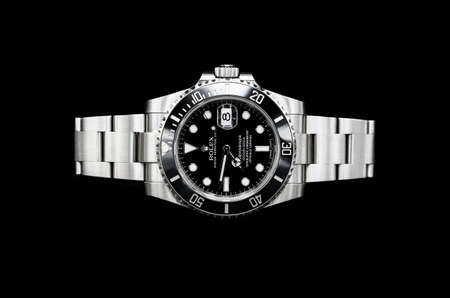 BANGKOK, THAILAND - JULY 14, 2019: Rolex Submariner watch is equipped with a ceramic bezel with functions used in diving.のeditorial素材