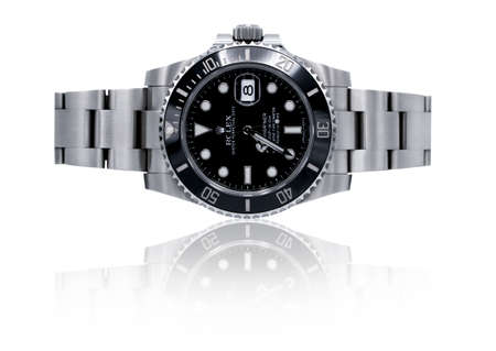 BANGKOK, THAILAND - JULY 14, 2019: Rolex Submariner watch is equipped with a ceramic bezel with functions used in diving.のeditorial素材