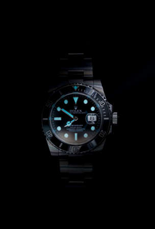 BANGKOK, THAILAND - JULY 14, 2019: Rolex Submariner watch is equipped with a ceramic bezel with functions used in diving.のeditorial素材
