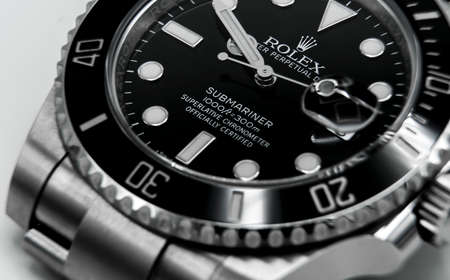 BANGKOK, THAILAND - JULY 14, 2019: Rolex Submariner watch is equipped with a ceramic bezel with functions used in diving.のeditorial素材