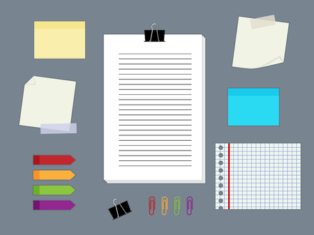 Set of different vector notes papers.のイラスト素材