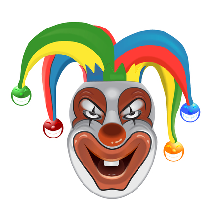 Creepy clown isolated on white backgroundのイラスト素材