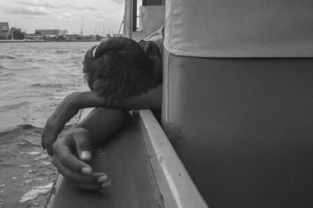 life in boatの写真素材