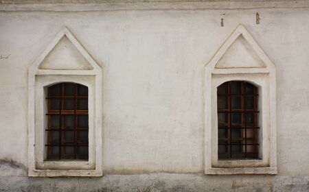 Windows of construction  of Novospassky Monastery of the seventeenth century の写真素材