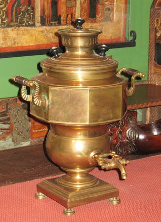  Samovar is a device for boiling water and tea. Samovar is one of the symbols of Russia.のeditorial素材
