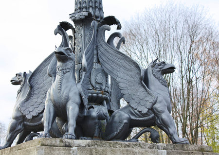 fragment of the architectural ensemble of the estate Kuzminki in Moscowの写真素材