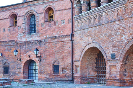 View of  courtyard of Krutitsy Monastery in Moscow. Built in 1693-1694のeditorial素材