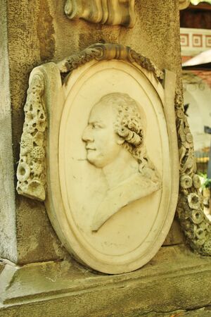 Tombstone in the courtyard of Donskoy monastery in Moscowのeditorial素材