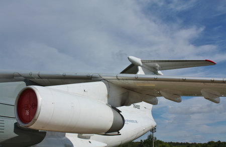 Wing, fuselage and  turbine of the large passenger aircraft
