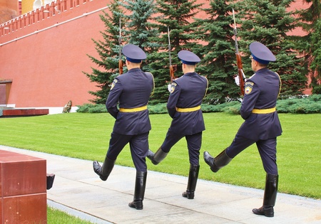 Ceremony of exhibiting of the guard on a post ¹ 1 at the Kremlin wall in Moscowのeditorial素材