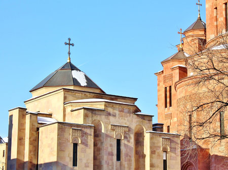 Domes of the orthodox church  built in modern style 