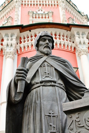 bronze statue to monks  educators of the Epiphany Monastery in Moscowのeditorial素材