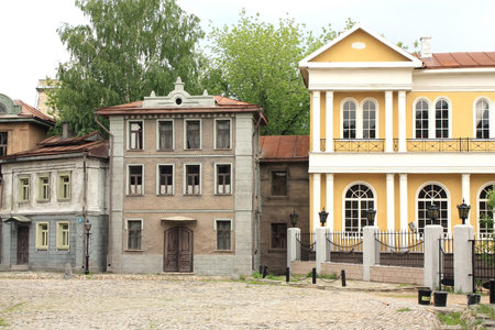 Installation of a scene on an open area on the Russian film studio  Mosfilm の写真素材