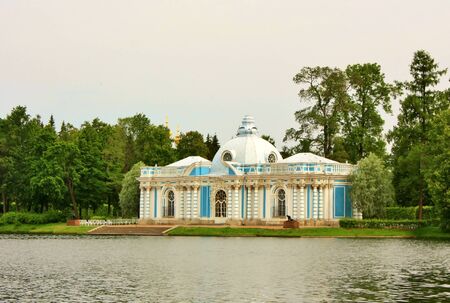 Pavilion  Grotto  on the shores of Great Pond Tsarskoye Selo was designed by architect B F Rastrelli  Major work on the construction of the building were carried out in 1755-1756のeditorial素材