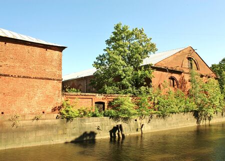 Functional buildings along the Bypass Canal in Kronstadtの写真素材
