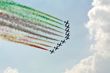 Frecce Tricolori  Italian, literally Tricolour Arrows , is the aerobatic demonstration team of the Italian Aeronautica Militareのeditorial素材