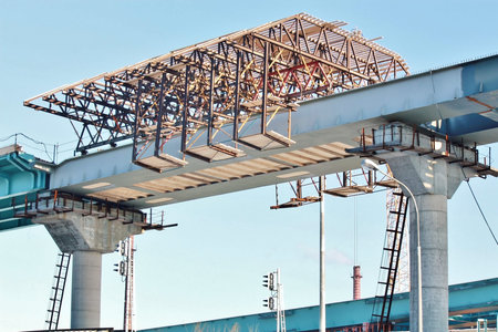 Large-scale urban construction site for the construction of road junctionのeditorial素材