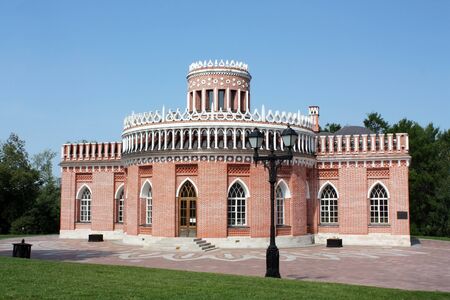 Eighteenth-century mansion among  trees in summerのeditorial素材
