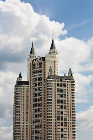 Massive concrete construction with decorative turretsのeditorial素材