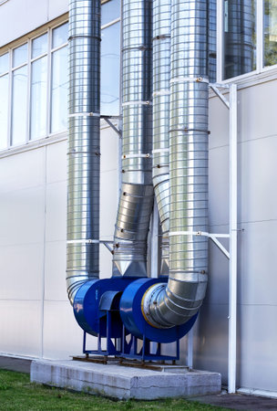 Industrial buildings ventilation system located at the extarnal wall
