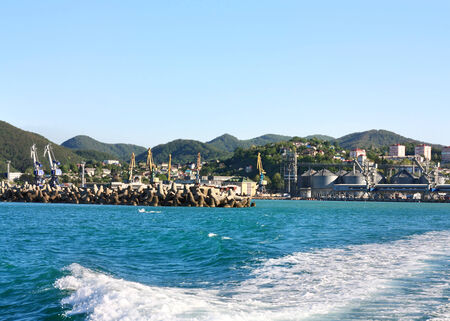 Marine cargo port with the oil, chemical and freight terminalsのeditorial素材