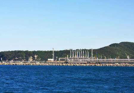 Marine cargo port with the oil, chemical and freight terminalsのeditorial素材