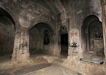 Interior of an old armenian church of the thirteenth centuryのeditorial素材