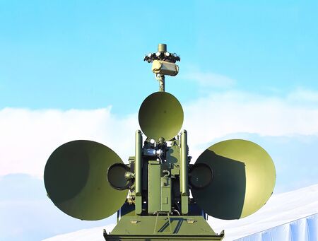 Antenna of rhe ground module for electronic suppression  with the main and side lobesの写真素材